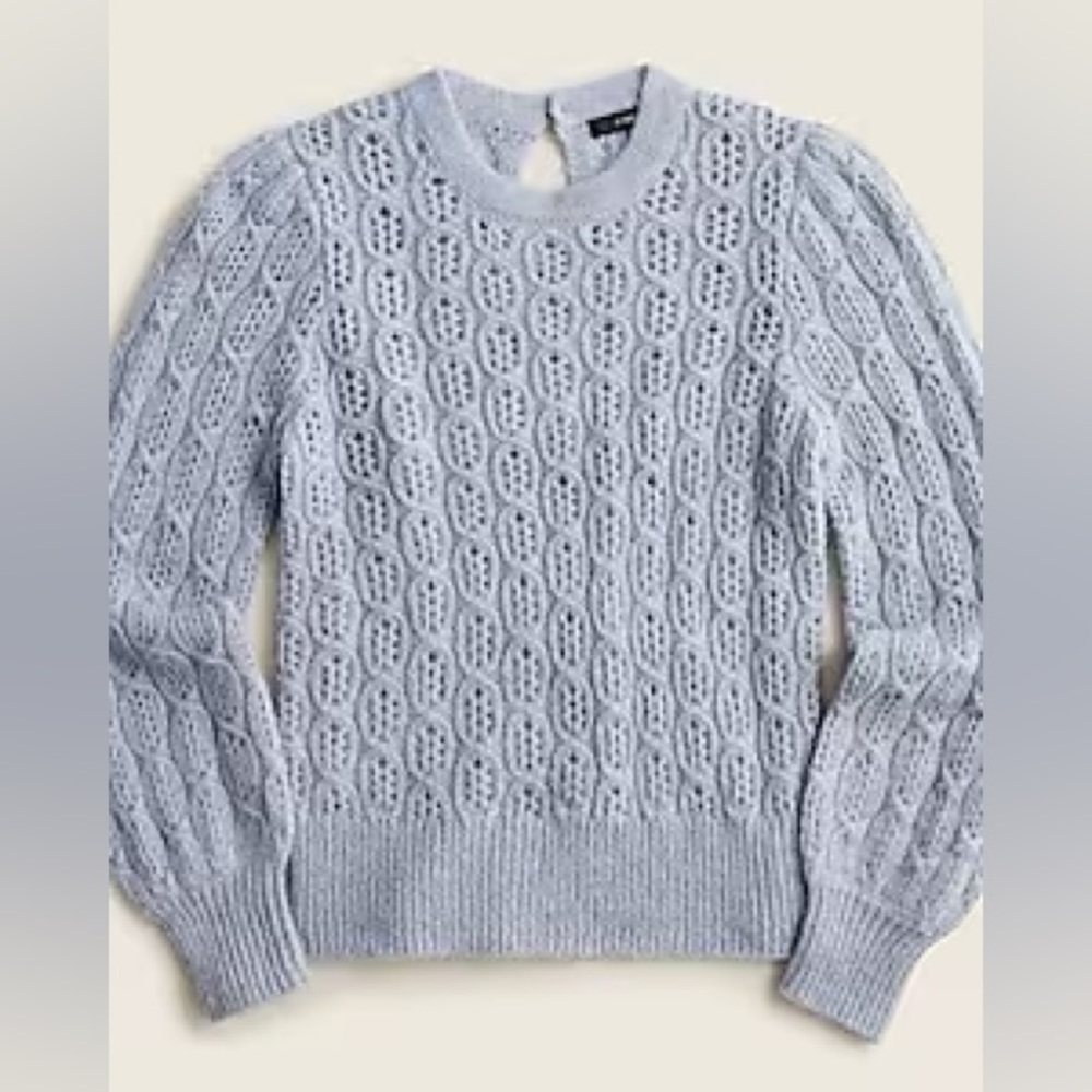 JCrew Balloon Sleeve Cable Knit Sweater S